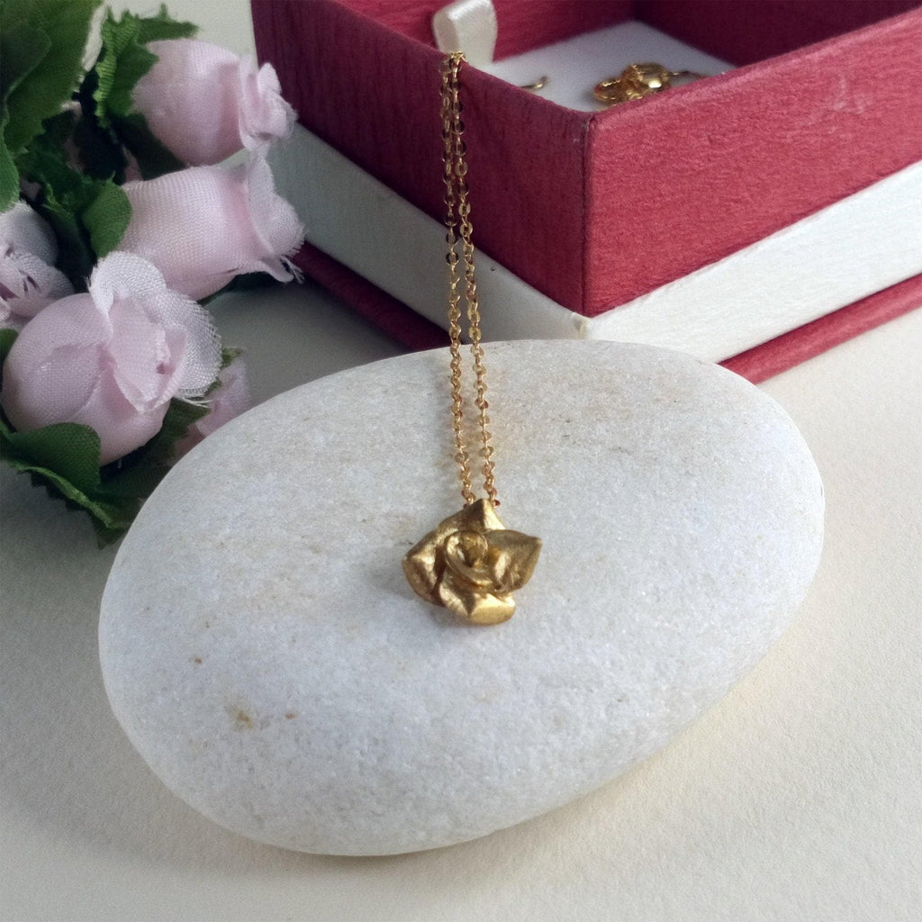 Rose Necklace Pendant | 3D Sculpted Silver Flower | Dainty Botanical Jewelry, alternate angle