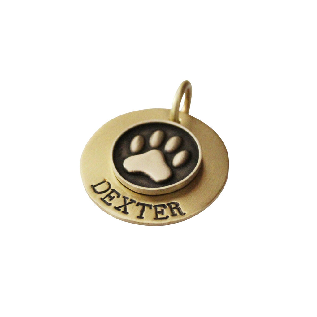 The Companion Sigil | Artisan Paw Print Pet ID & Custom Engraved Dog Tag, front view