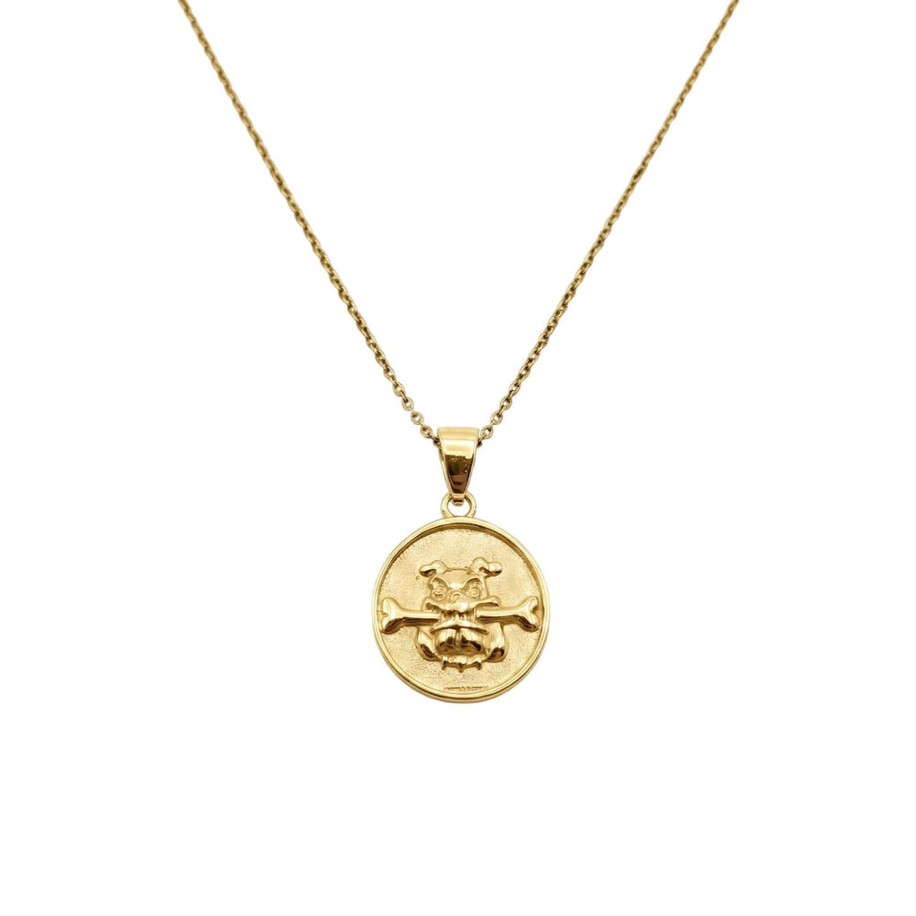 Boxer Dog Charm Necklace | Loyal Guardian Talisman, in Yellow Gold Plated finish