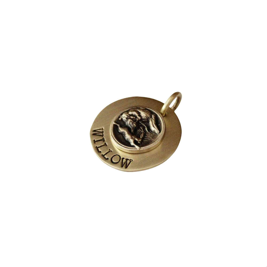 The Swift Sigil | Artisan Running Rabbit Pet ID & Custom Engraved Dog Tag, close-up detail