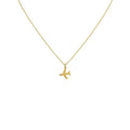 Airplane Necklace in yellow gold plated finish