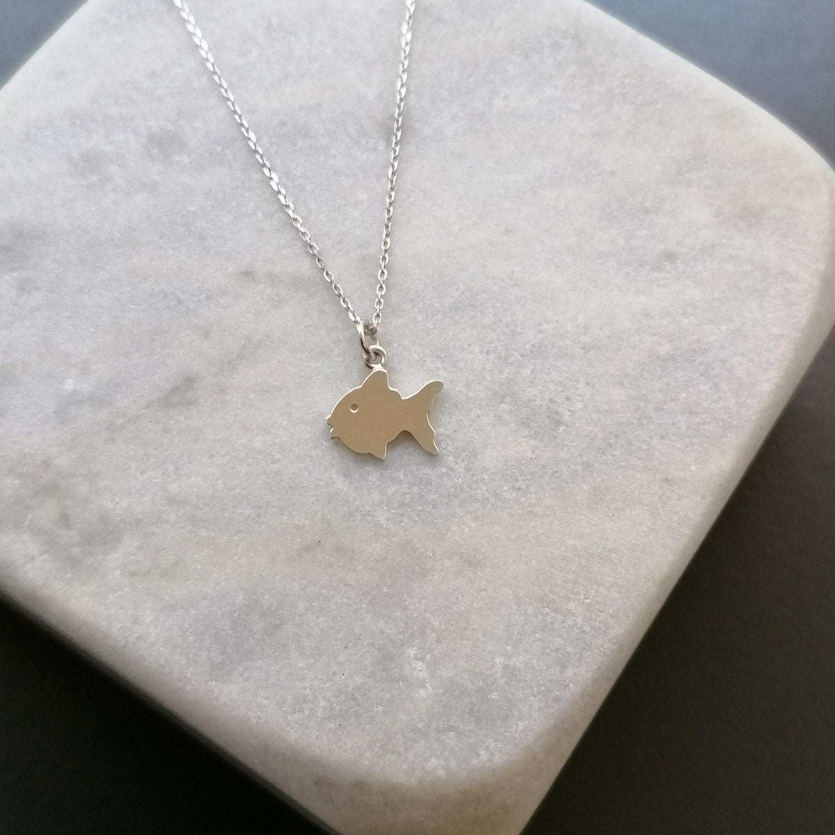 Goldfish Charm Necklace | Symbol of Abundance & Fortune, styled view
