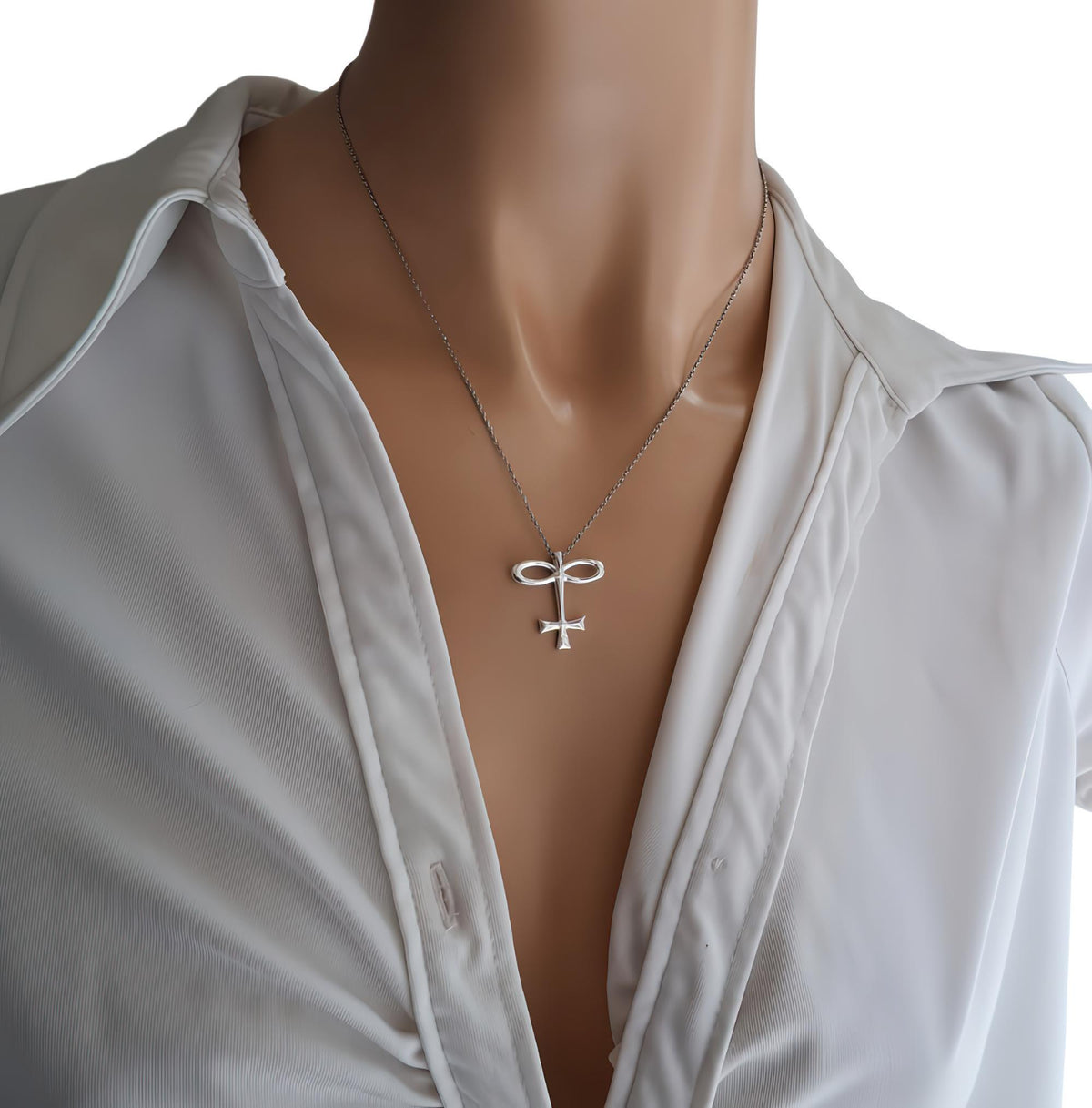 Alchemical Glass Symbol Necklace | Vitrum Pendant, styled view