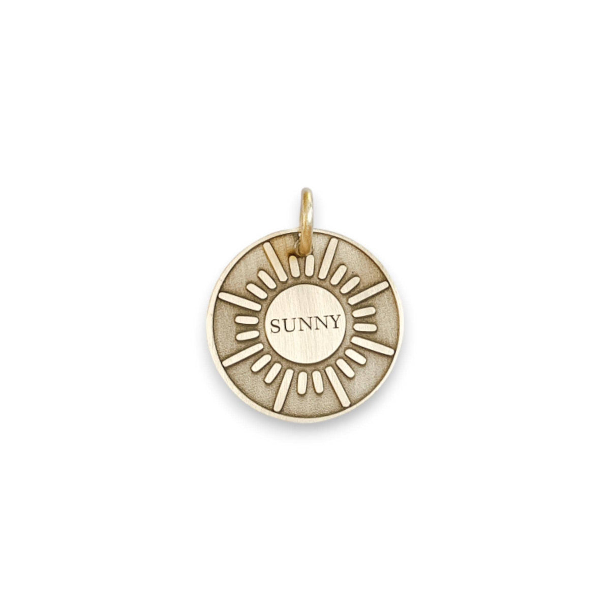 The Radiant Sun Token | Artisan Celestial Pet ID & Custom Engraved Sun Dog Tag, alternate angle