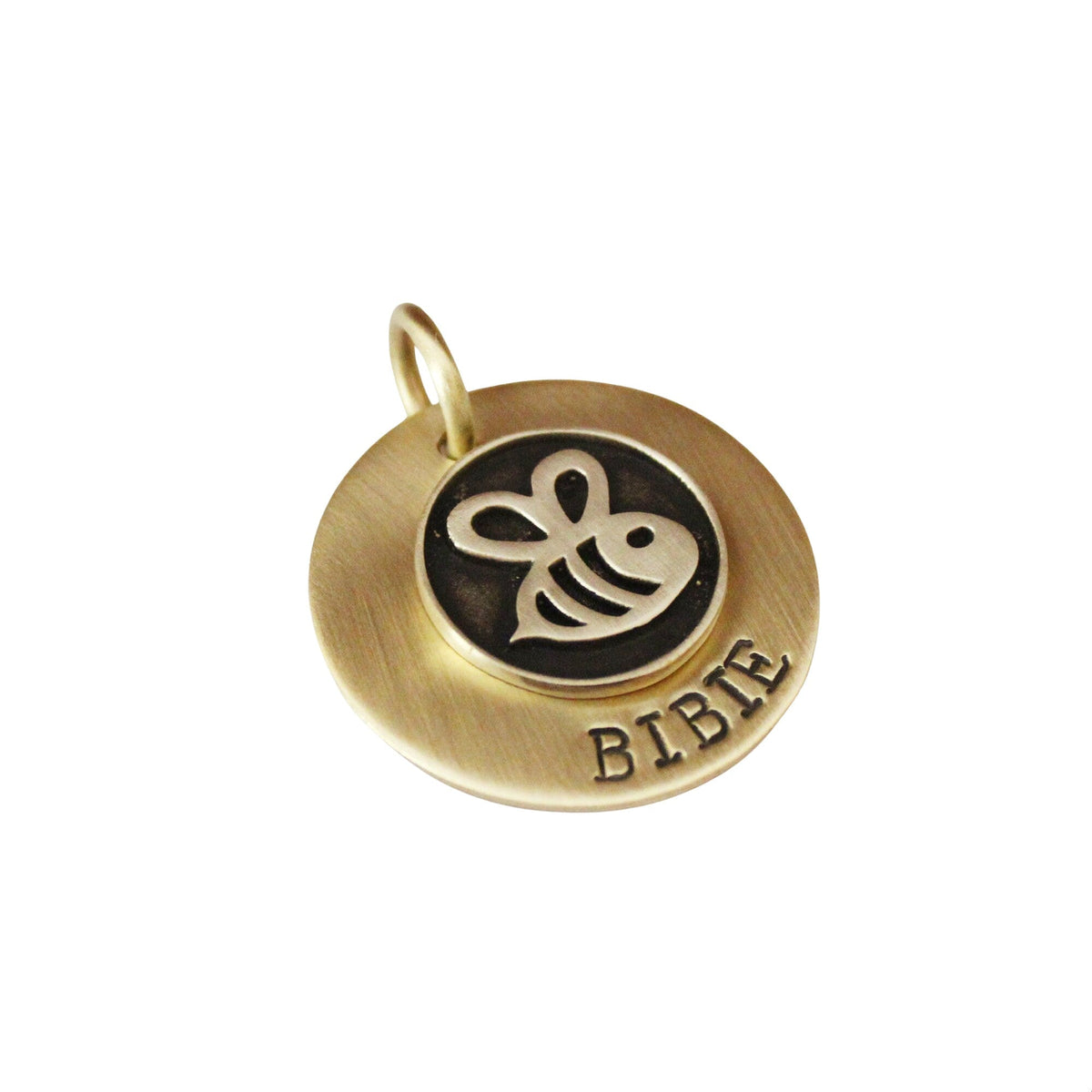 The Diligent Honeybee Token | Artisan Nature Pet ID & Custom Engraved Dog Tag, close-up detail