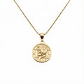 Liberty Skull Medallion | Memento Mori Talisman, in Yellow Gold Plated finish