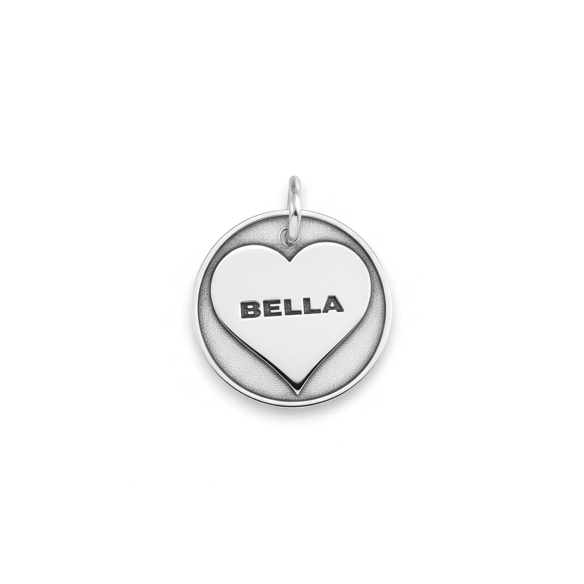 Heart Dog Tag ID Medallion | Devoted Companion Pet Charm, front view