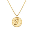 Om Symbol Necklace | Minimalist Meditation Talisman, in Yellow Gold Plated finish