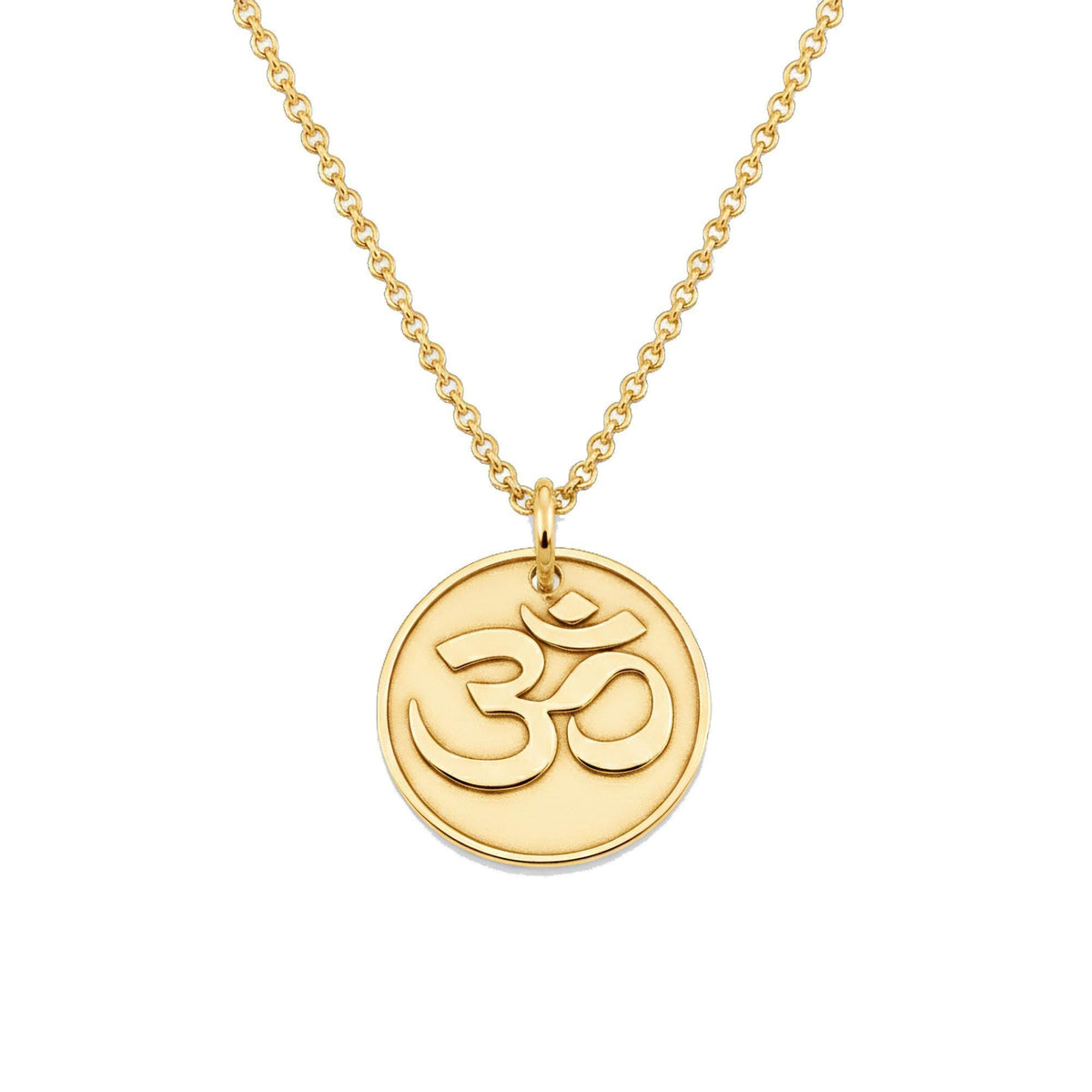 Om Symbol Necklace | Minimalist Meditation Talisman, in Yellow Gold Plated finish
