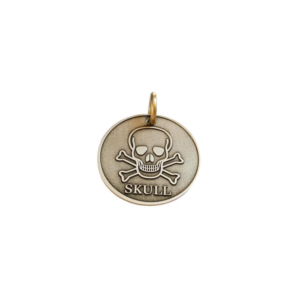 The Corsair Token | Artisan Jolly Roger Pet ID & Custom Engraved Dog Tag, styled view