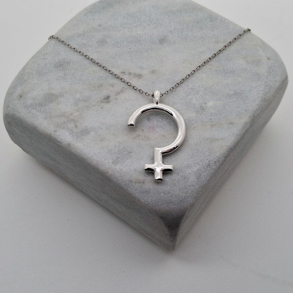Ceres Necklace | Minimalist Astrological Glyph Pendant | Earth Mother Talisman, close-up detail