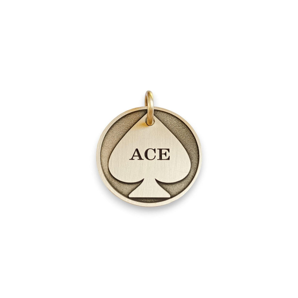 The Sovereign Spade Token | Artisan Ace of Spades Pet ID & Custom Engraved Dog Tag, close-up detail