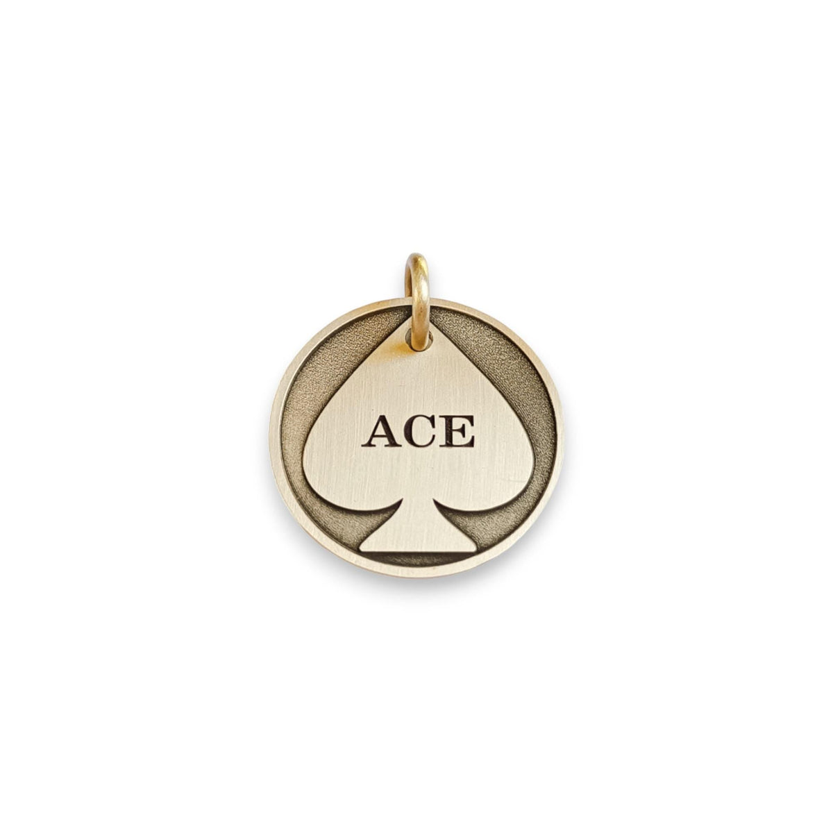 The Sovereign Spade Token | Artisan Ace of Spades Pet ID & Custom Engraved Dog Tag, close-up detail