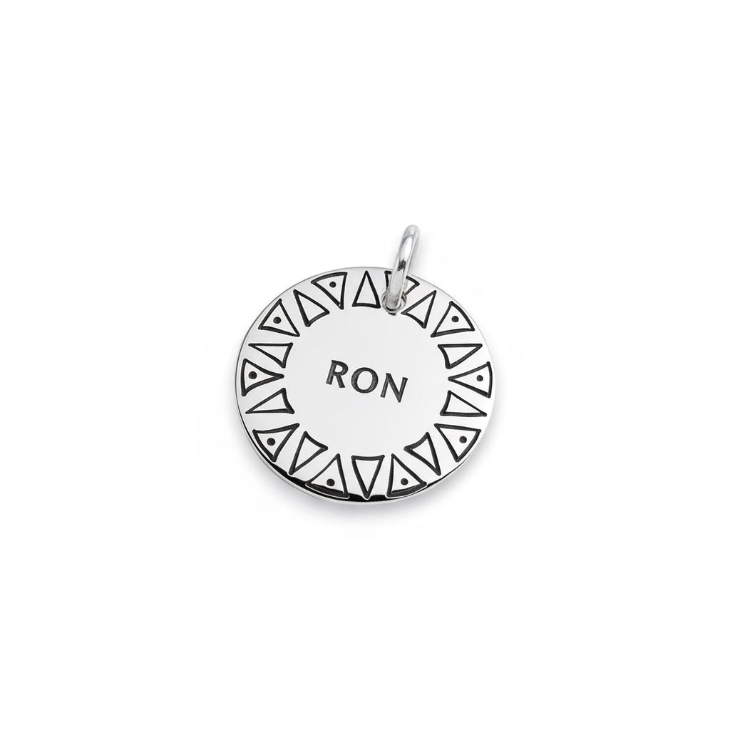 Tribal Sun Dog Tag | Custom Engraved Pet ID Collar Charm, styled view