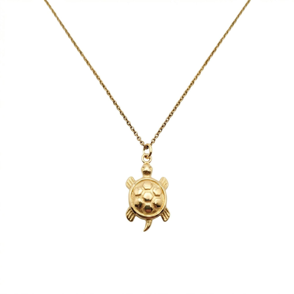 Turtle Necklace | Longevity & Protection Pendant, in Yellow Gold Plated finish