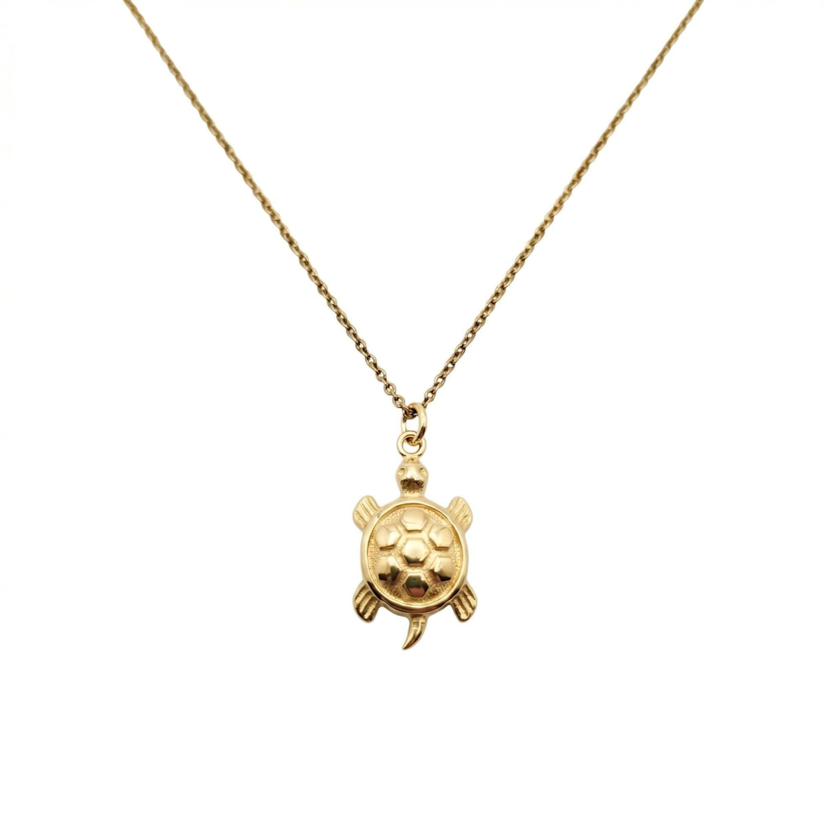 Turtle Necklace | Longevity & Protection Pendant, in Yellow Gold Plated finish