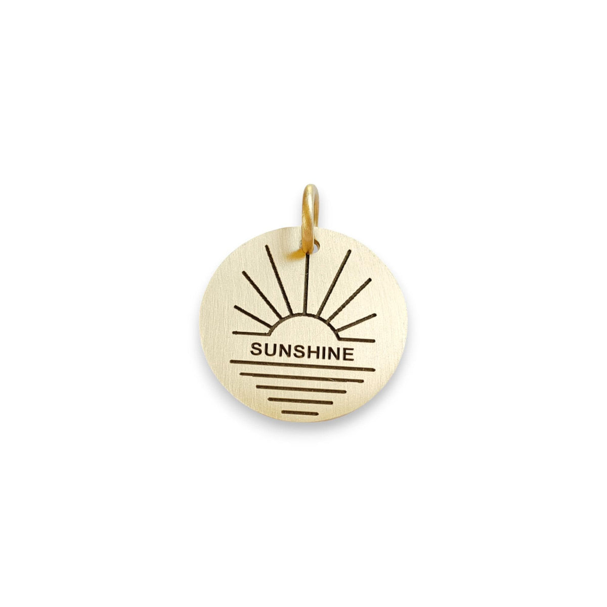The Golden Hour Token | Artisan Sun Setting Pet ID & Custom Engraved Dog Tag, styled view
