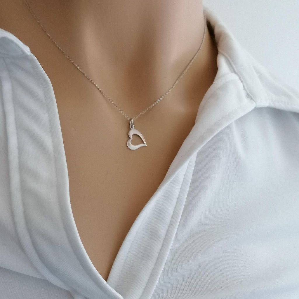 Heart Necklace | Romantic Love Charm, alternate angle