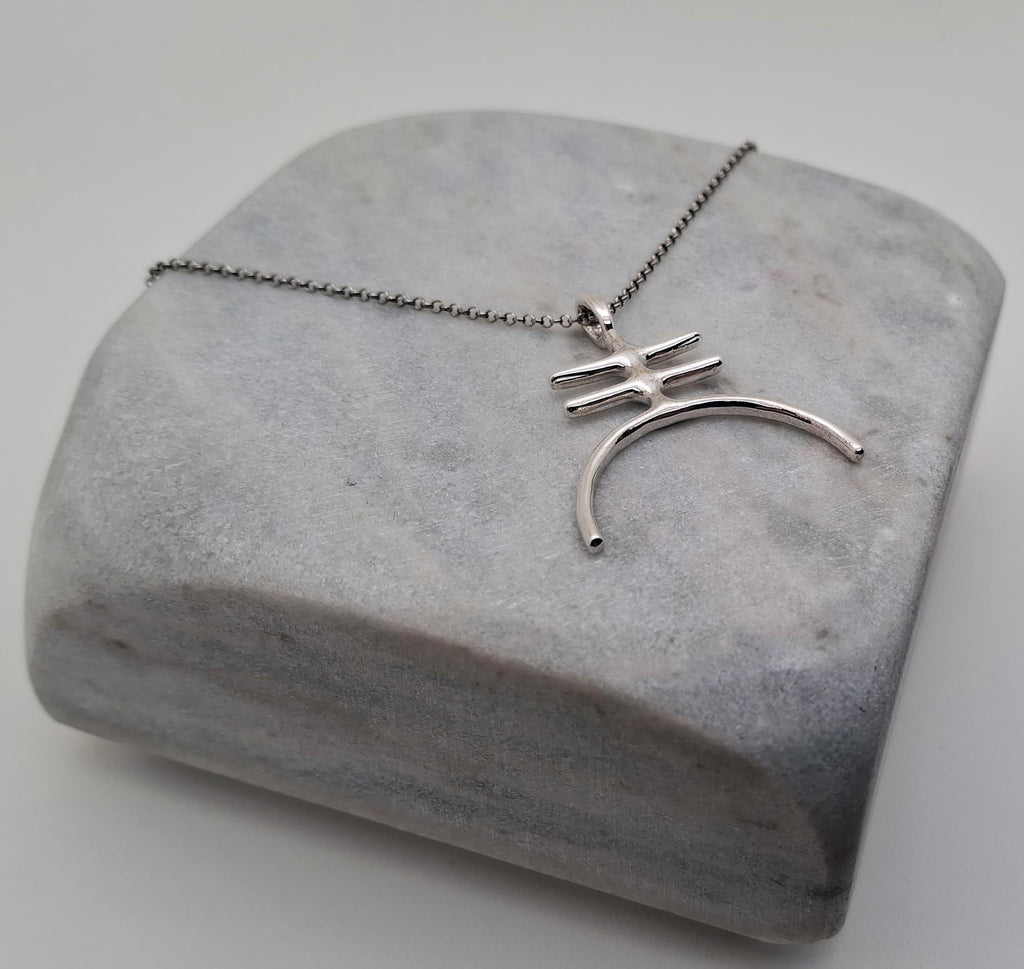 Amalgam Symbol Necklace | Gold Plated Fusion Pendant | Alchemical Unity Charm, front view