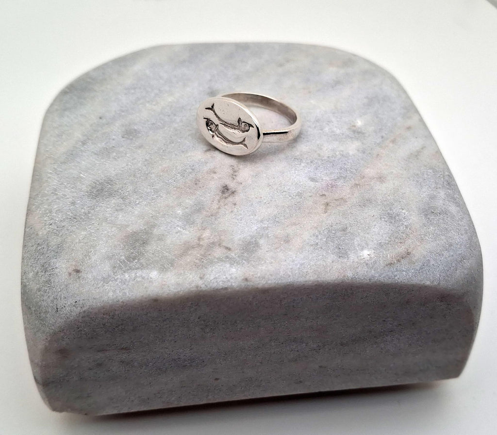 Dolphin Signet Ring | Ancient Greek Mythology Talisman, alternate angle
