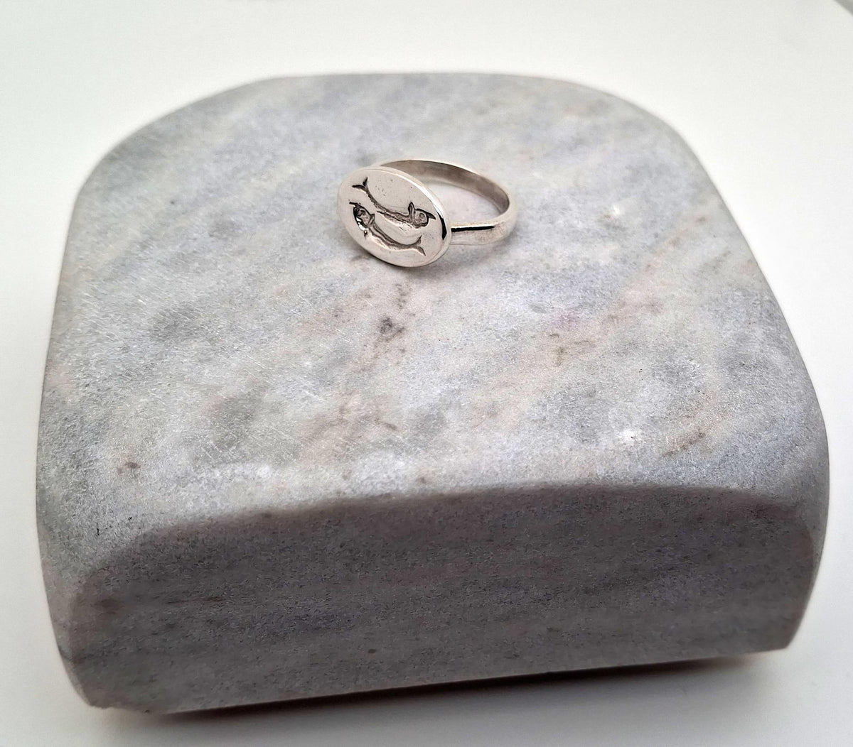 Dolphin Signet Ring | Ancient Greek Mythology Talisman, alternate angle