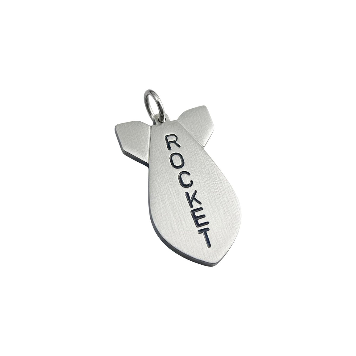 The Celestial Propulsion Token | Artisan Rocket Pet ID & Custom Dog Tag, in German Silver finish