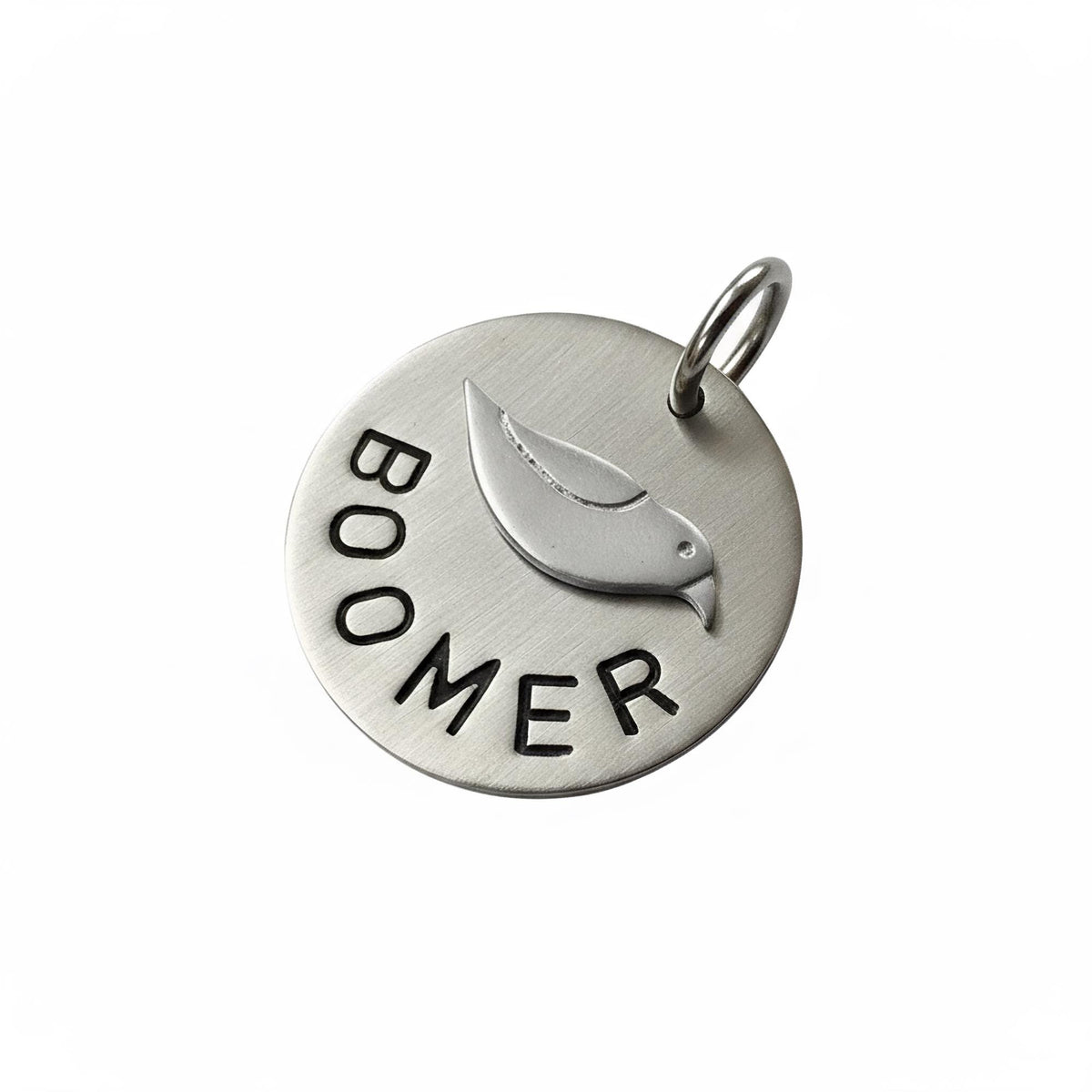 The Avian Token | Artisan Bird Dog Tag & Custom Pet ID, front view