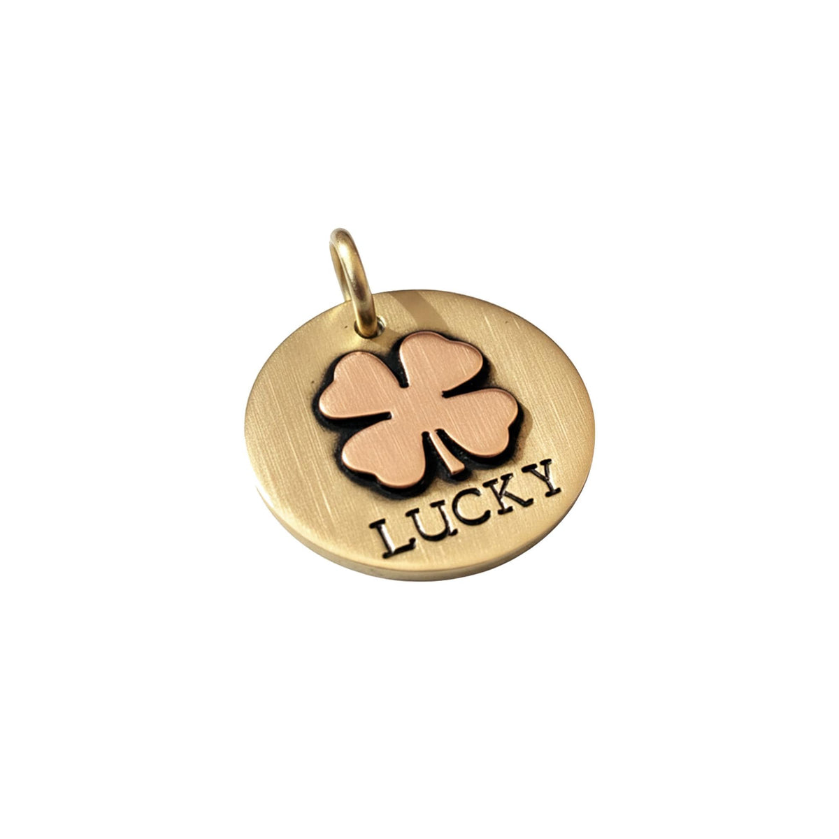 The Rare Fortune Token | Artisan Clover Pet ID & Custom Dog Tag, front view
