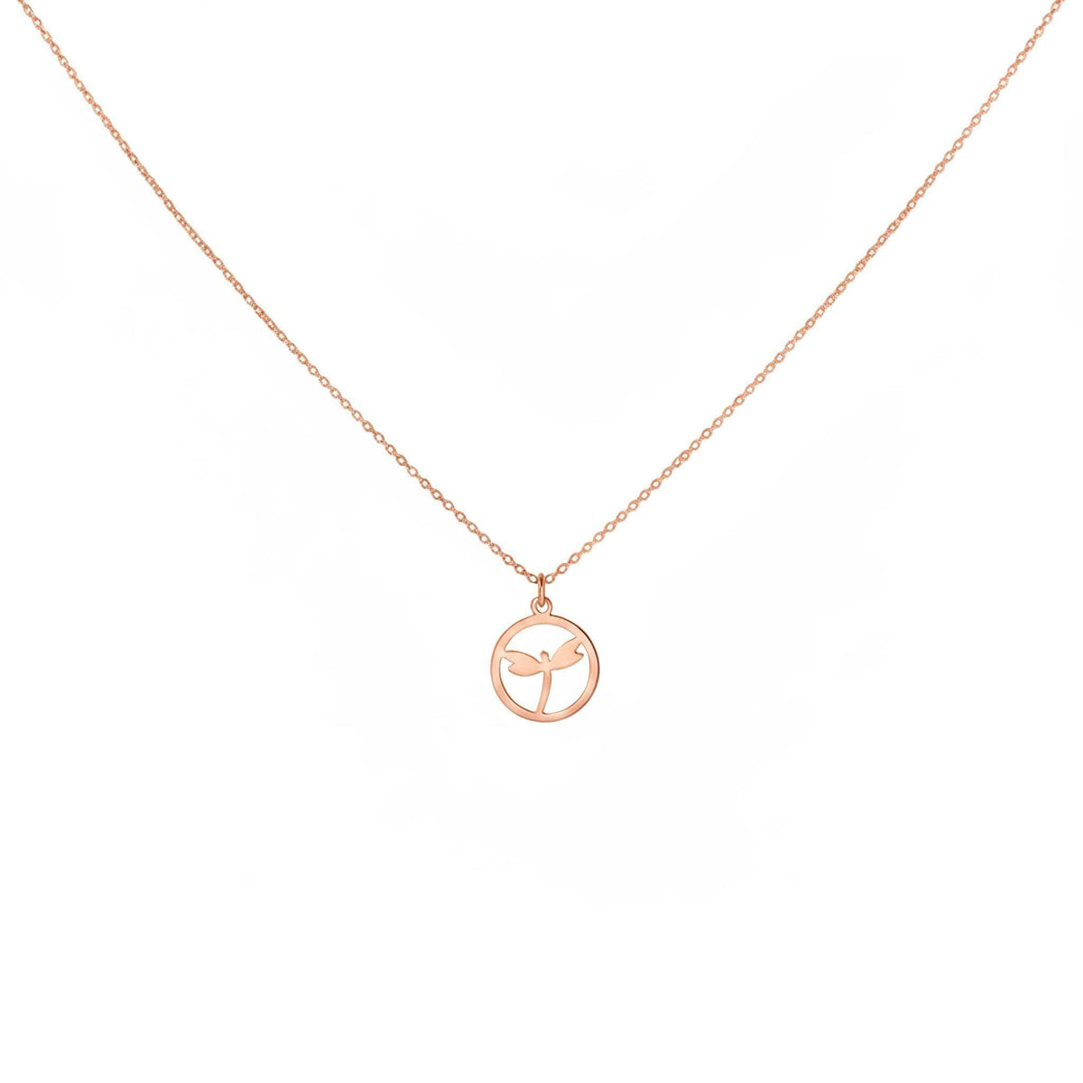 Dragonfly Charm Necklace | Symbol of Transformation, in Rose Gold Plated finish