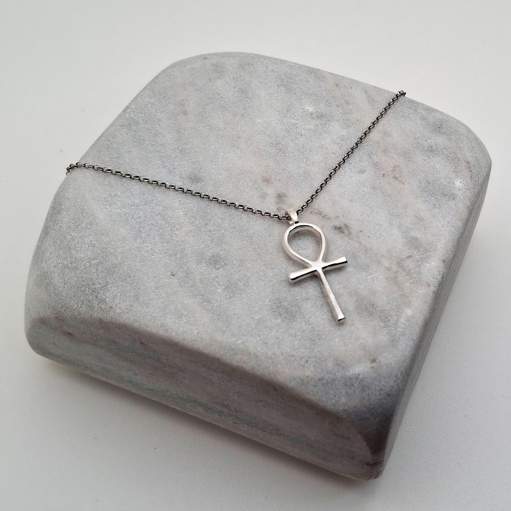Gold Plated Ankh Necklace | Ancient Egyptian Key of Life, front view