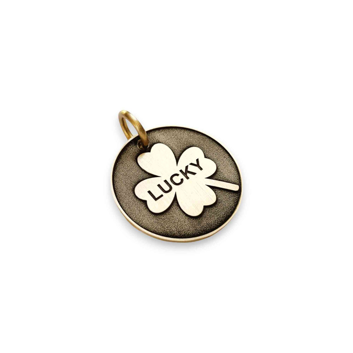 The Four-Leaf Token | Artisan Clover Pet ID & Custom Engraved Dog Tag, alternate angle