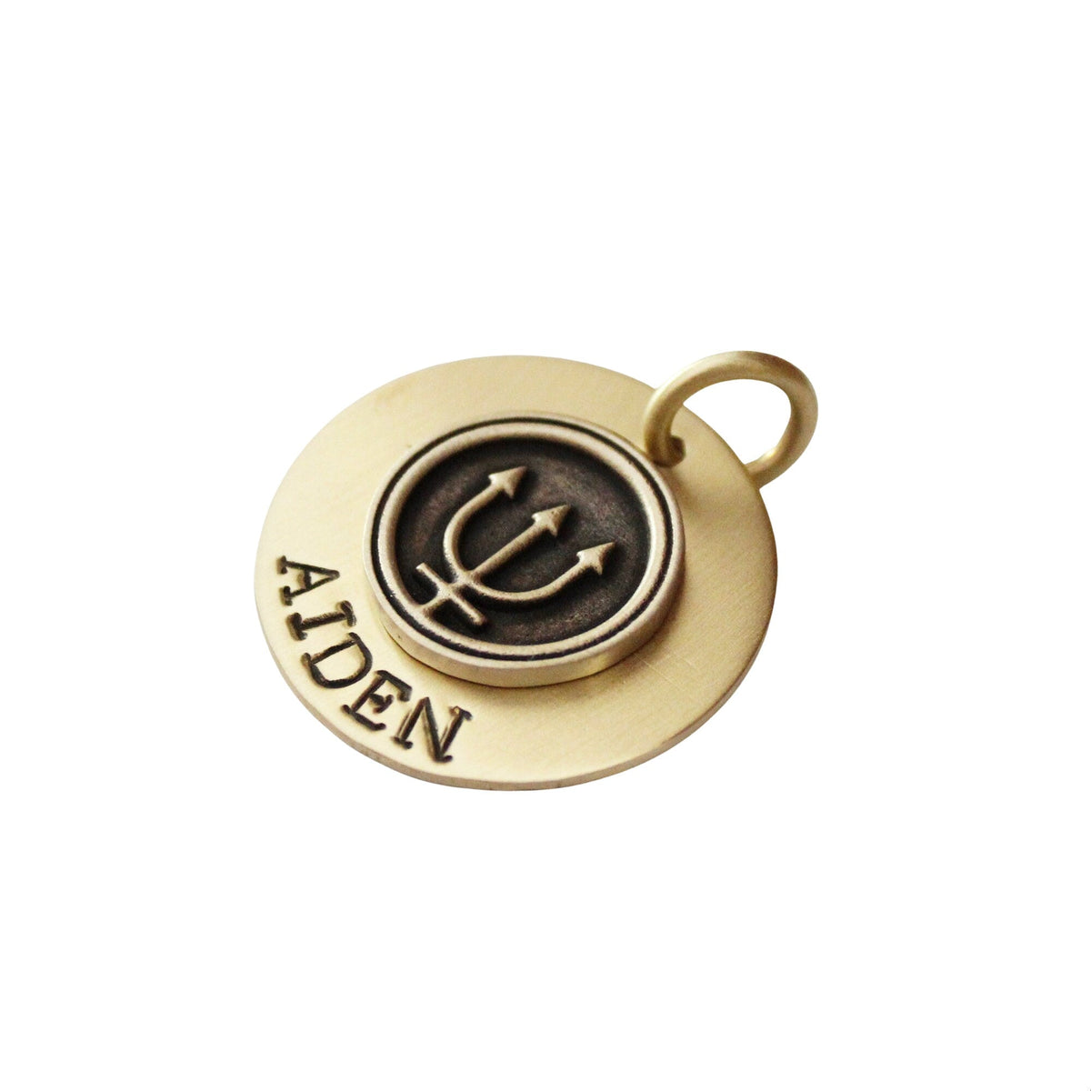 The Sovereign Trident Token | Artisan Maritime Pet ID & Custom Engraved Dog Tag, additional detail