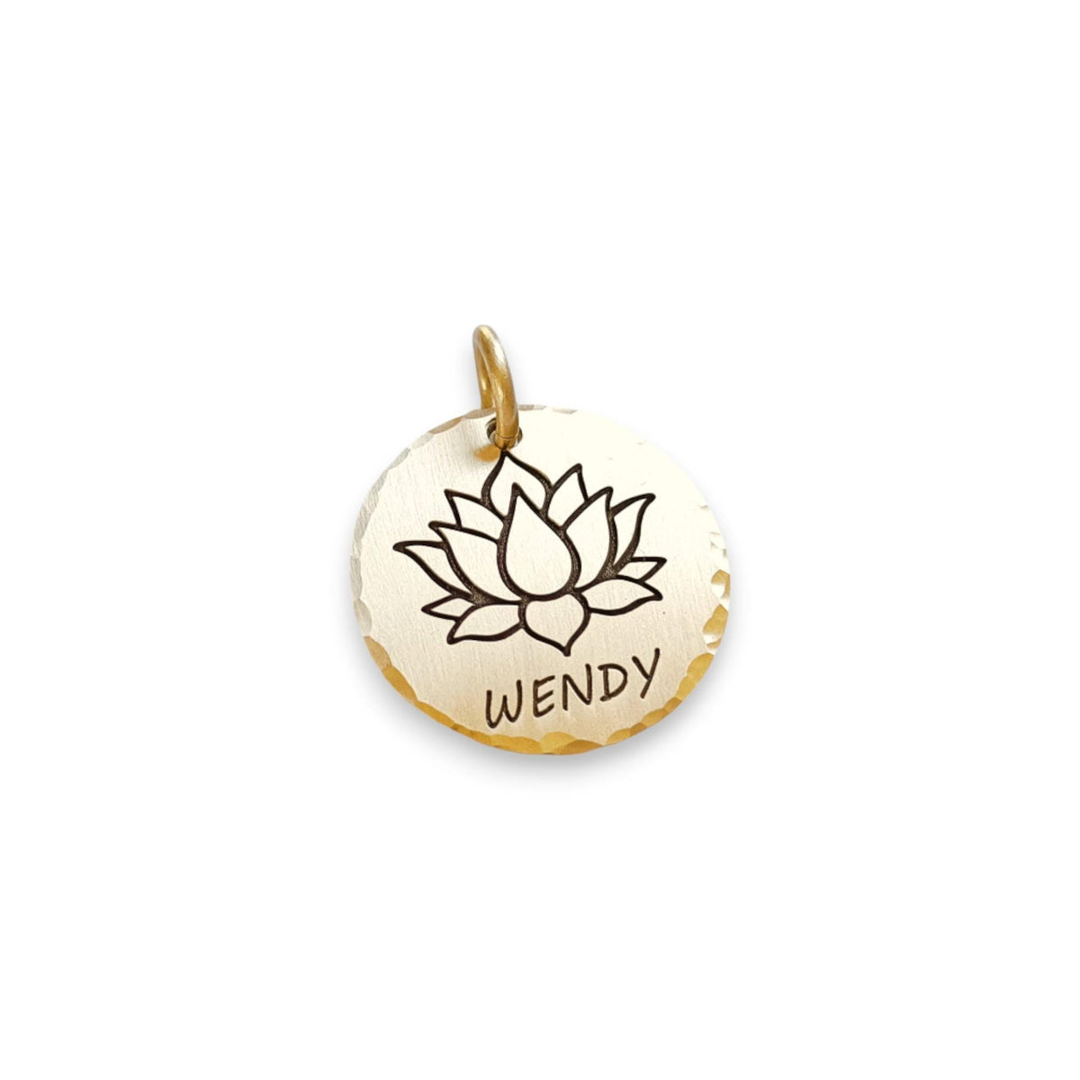 The Serene Lotus Token | Artisan Lotus Flower Pet ID & Custom Engraved Dog Tag, additional detail