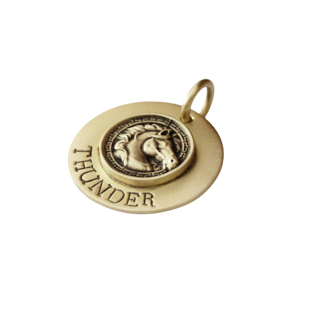 The Gallant Token | Artisan Horse Pet ID & Custom Engraved Dog Tag, styled view
