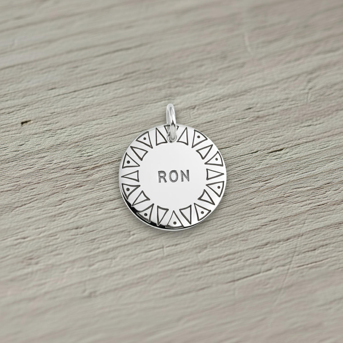 Tribal Sun Dog Tag | Custom Engraved Pet ID Collar Charm, additional detail