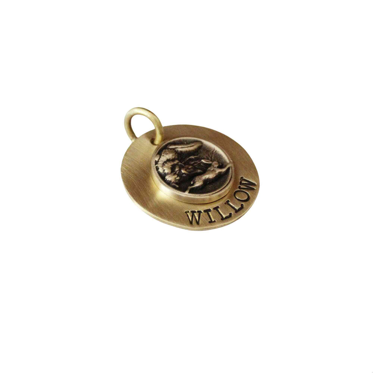 The Swift Sigil | Artisan Running Rabbit Pet ID & Custom Engraved Dog Tag, additional detail