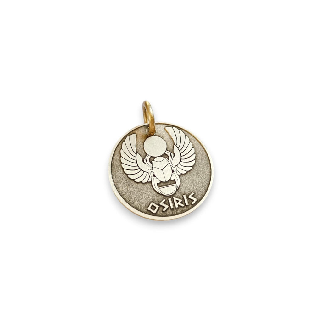 The Eternal Guardian Token | Artisan Scarab Pet ID & Custom Engraved Dog Tag, front view