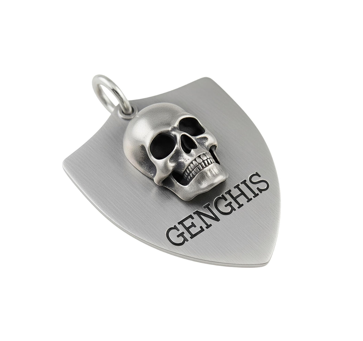 Skull Dog Tag ID Medallion | Rebel Companion Pet Charm, additional detail