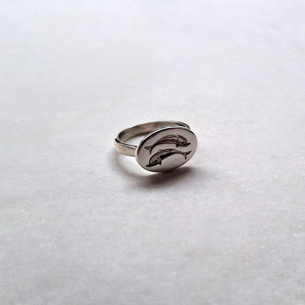 Dolphin Signet Ring | Ancient Greek Mythology Talisman, front view