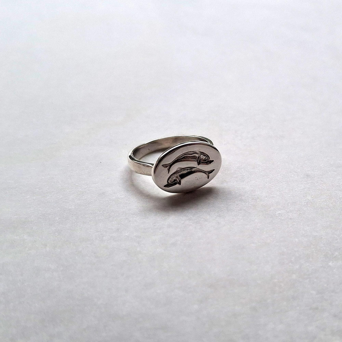 Dolphin Signet Ring | Ancient Greek Mythology Talisman, front view