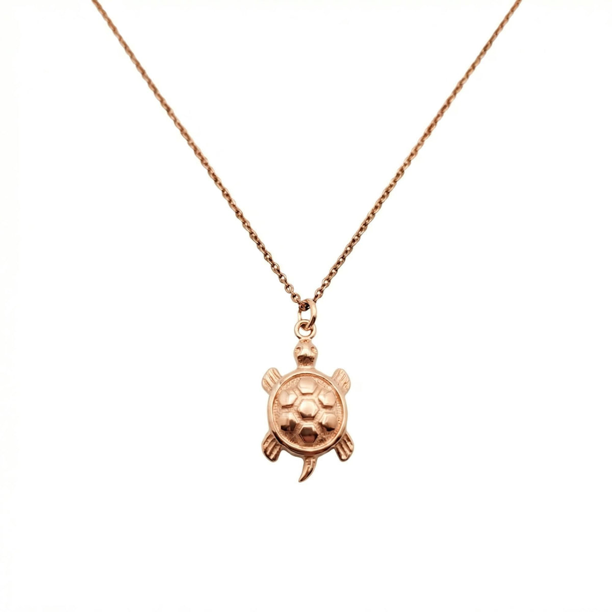 Turtle Necklace | Longevity & Protection Pendant, in Rose Gold Plated finish