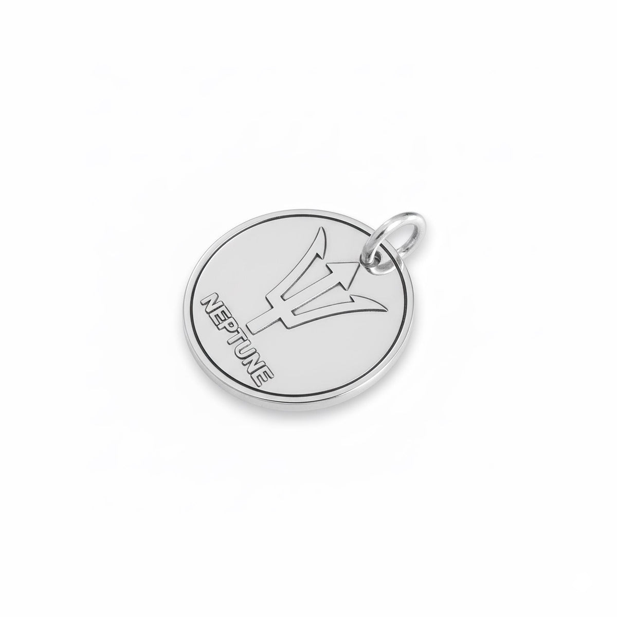 Trident Dog Tag | Personalized Neptune Pet ID, alternate angle