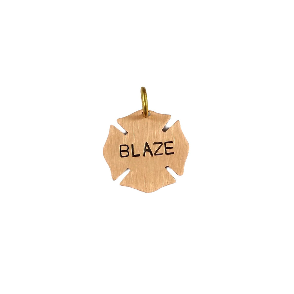 The Hero's Crest Token | Artisan Firefighter Pet ID & Custom Dog Tag, alternate angle