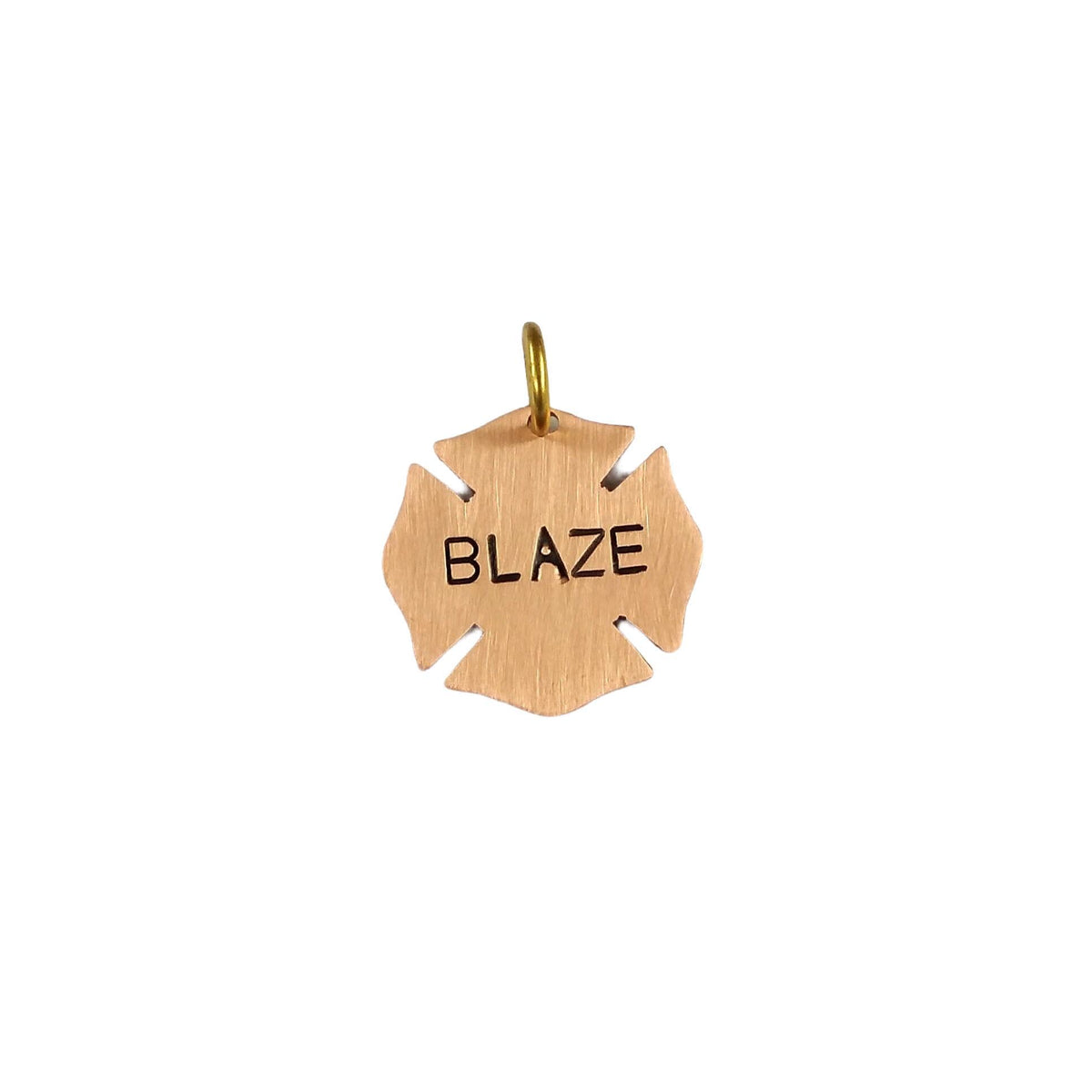 The Hero's Crest Token | Artisan Firefighter Pet ID & Custom Dog Tag, alternate angle