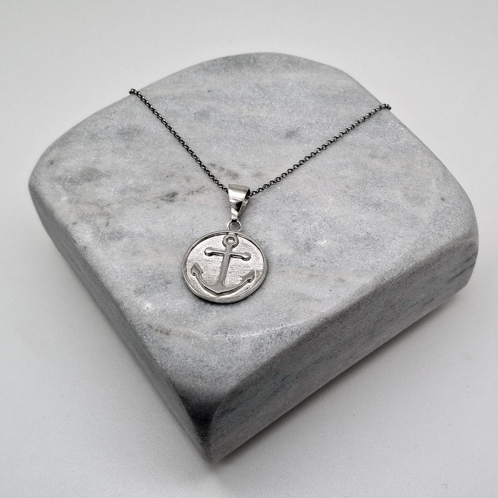 Anchor Medallion Necklace | Symbol of Hope & Stability, front view
