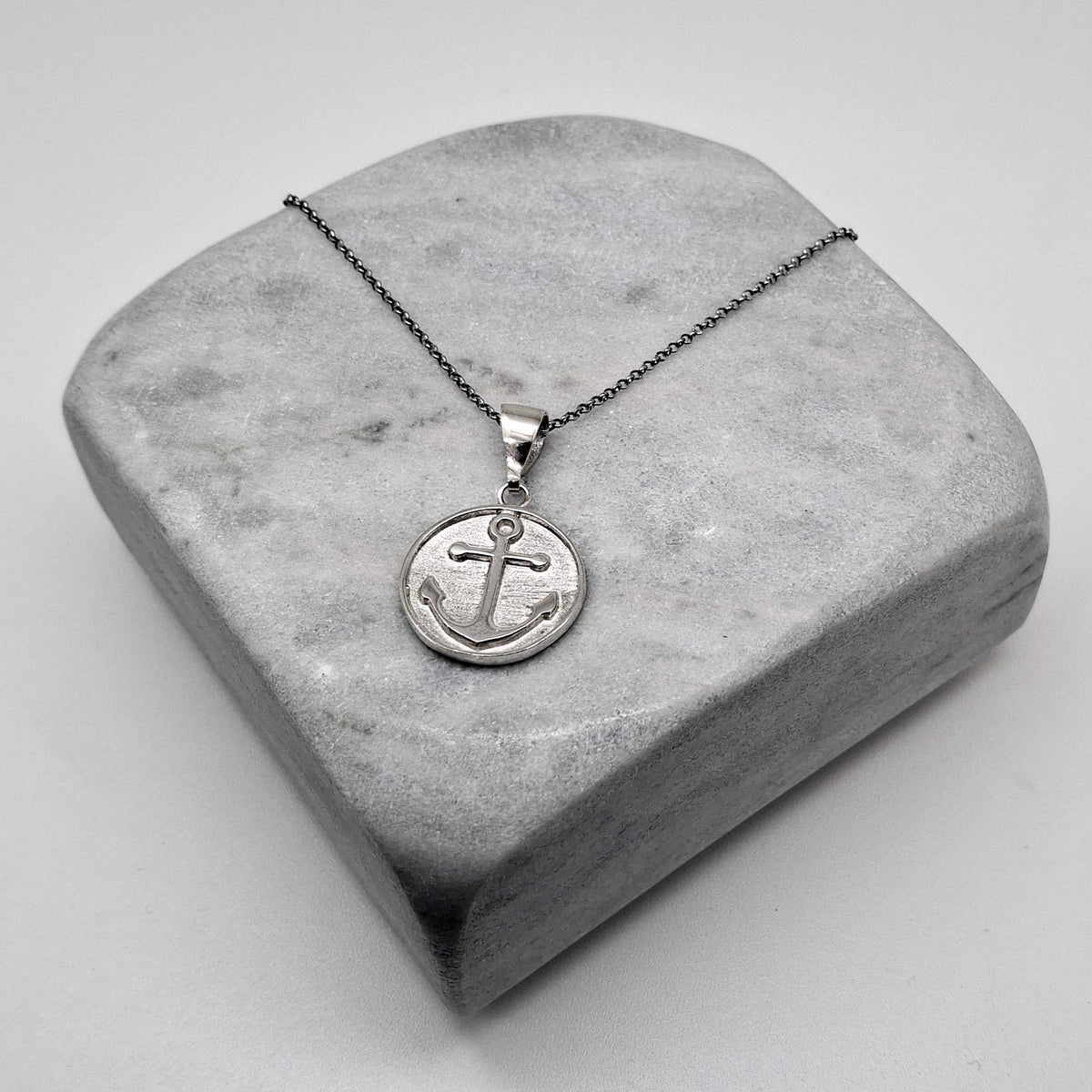 Anchor Medallion Necklace | Symbol of Hope & Stability, front view