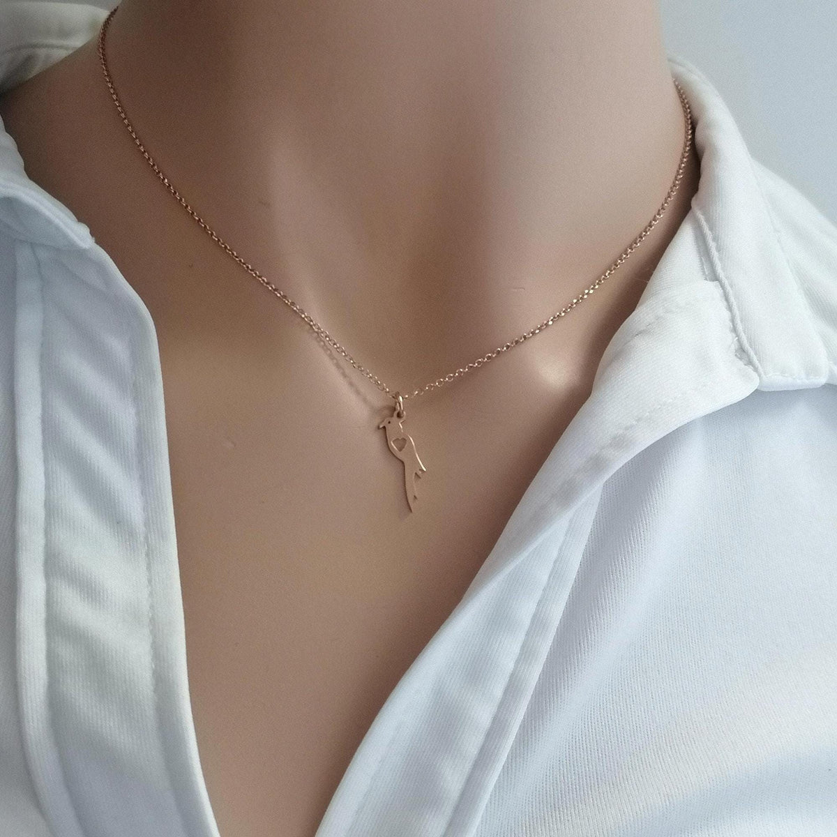 Parrot Charm Necklace | Dainty Tropical Bird Talisman, additional detail