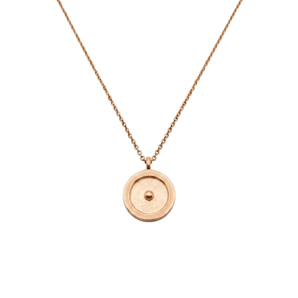 Circumpunct Sun Necklace | Small Monad Sacred Geometry Pendant Sterling Silver | Divine Spark Talisman, in Rose Gold Plated finish