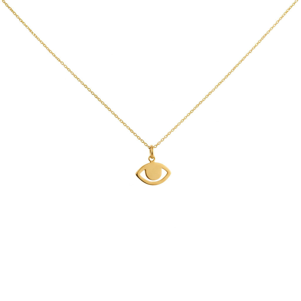 Evil Eye Charm Necklace | Protective Ward Talisman, in Yellow Gold Plated finish