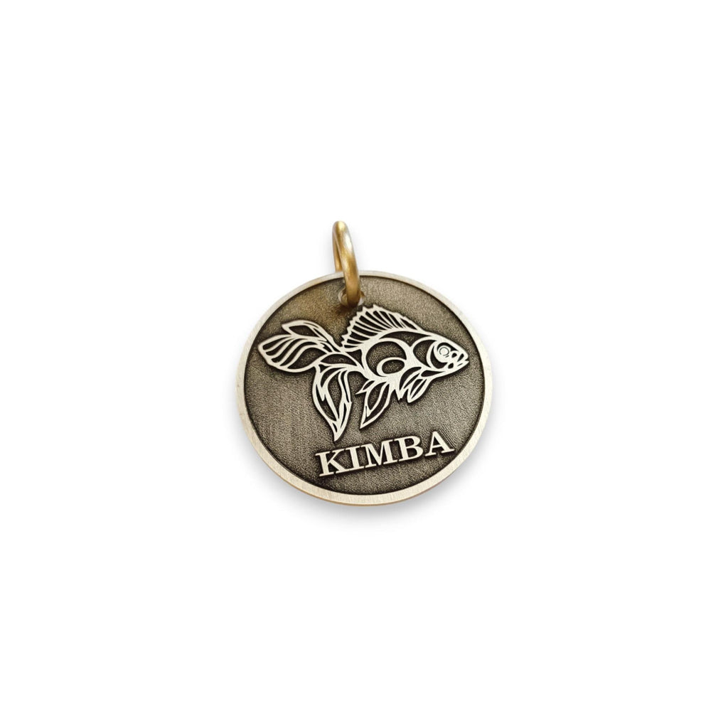 The Serene Koi Token | Artisan Symbol Pet ID & Custom Engraved Dog Tag, alternate angle